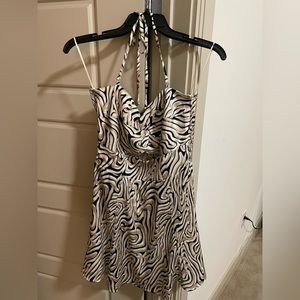 Kittenish Zebra-like Pattern Dress